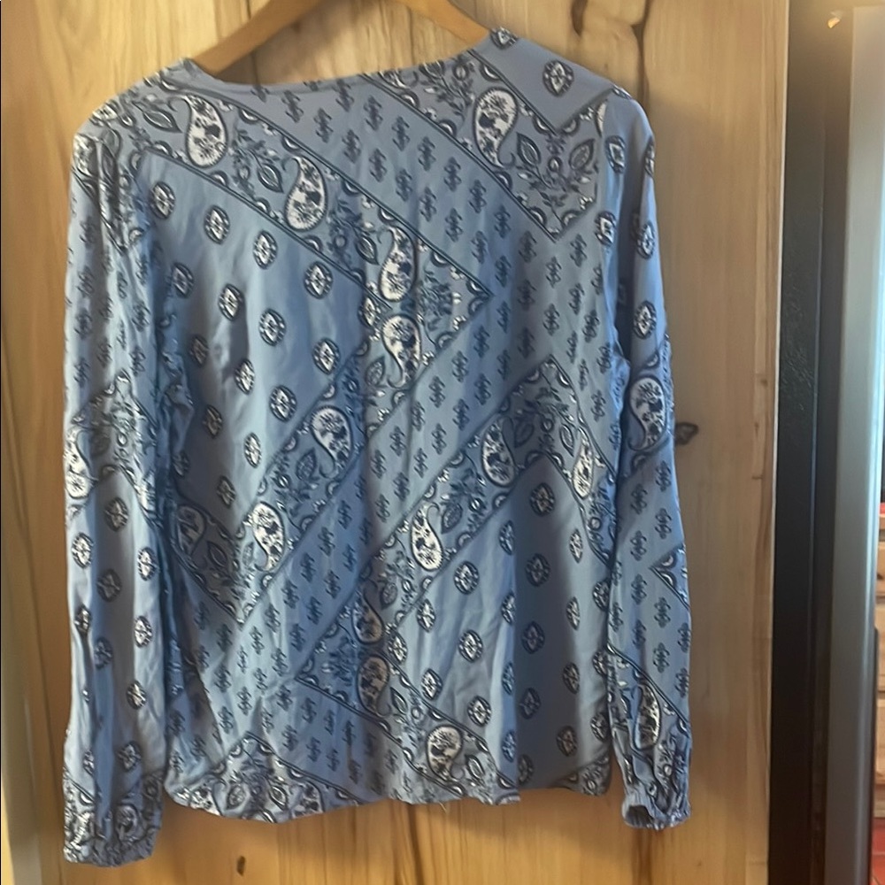 Blue Patterned Women's Top - Picture 5 of 8